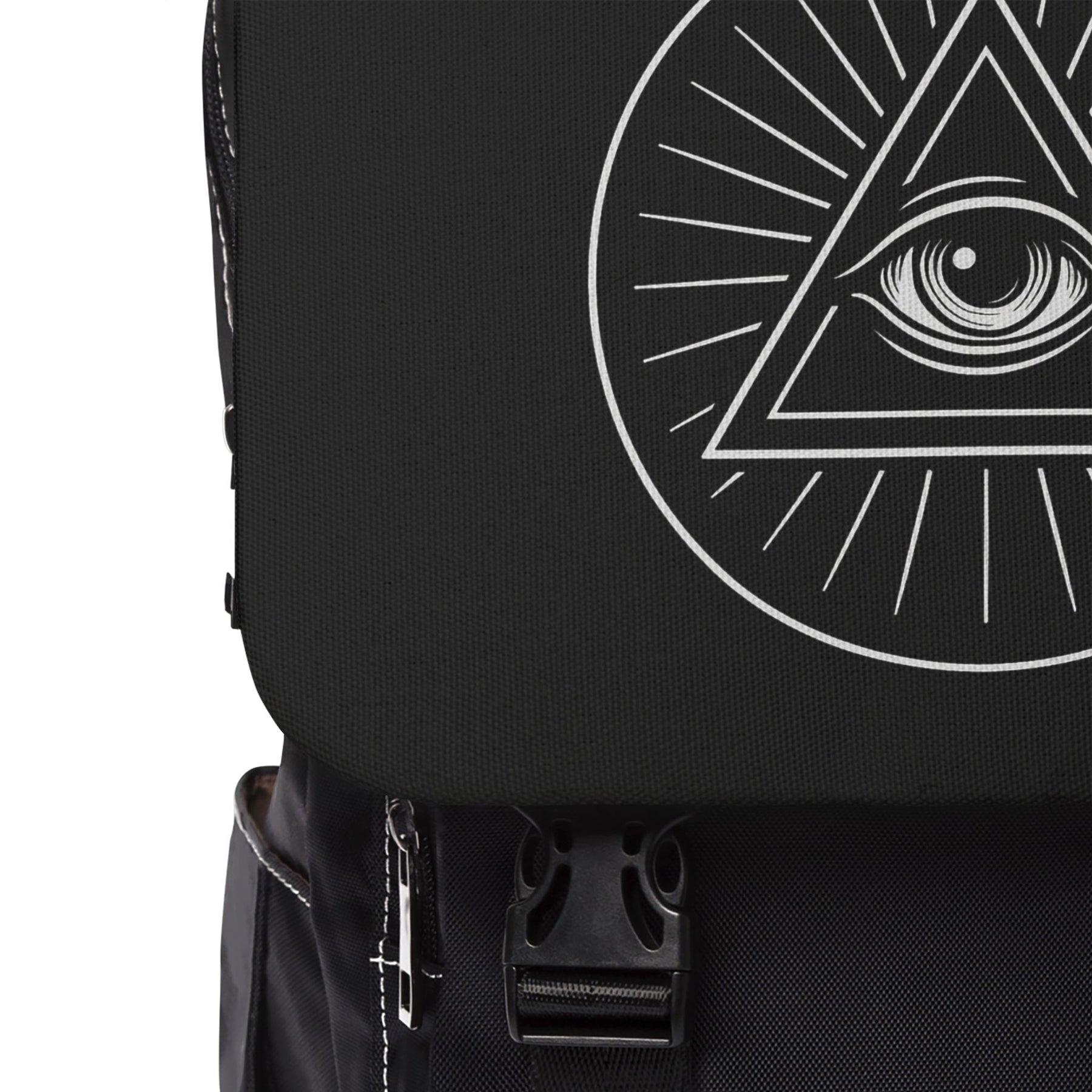Eye of Providence Backpack - White & Black With Multiple Compartments - Bricks Masons