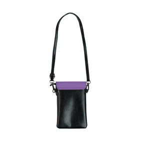 LOCOP Cell Phone Wallet - Purple Microfiber Leather With Adjustable Strap - Bricks Masons