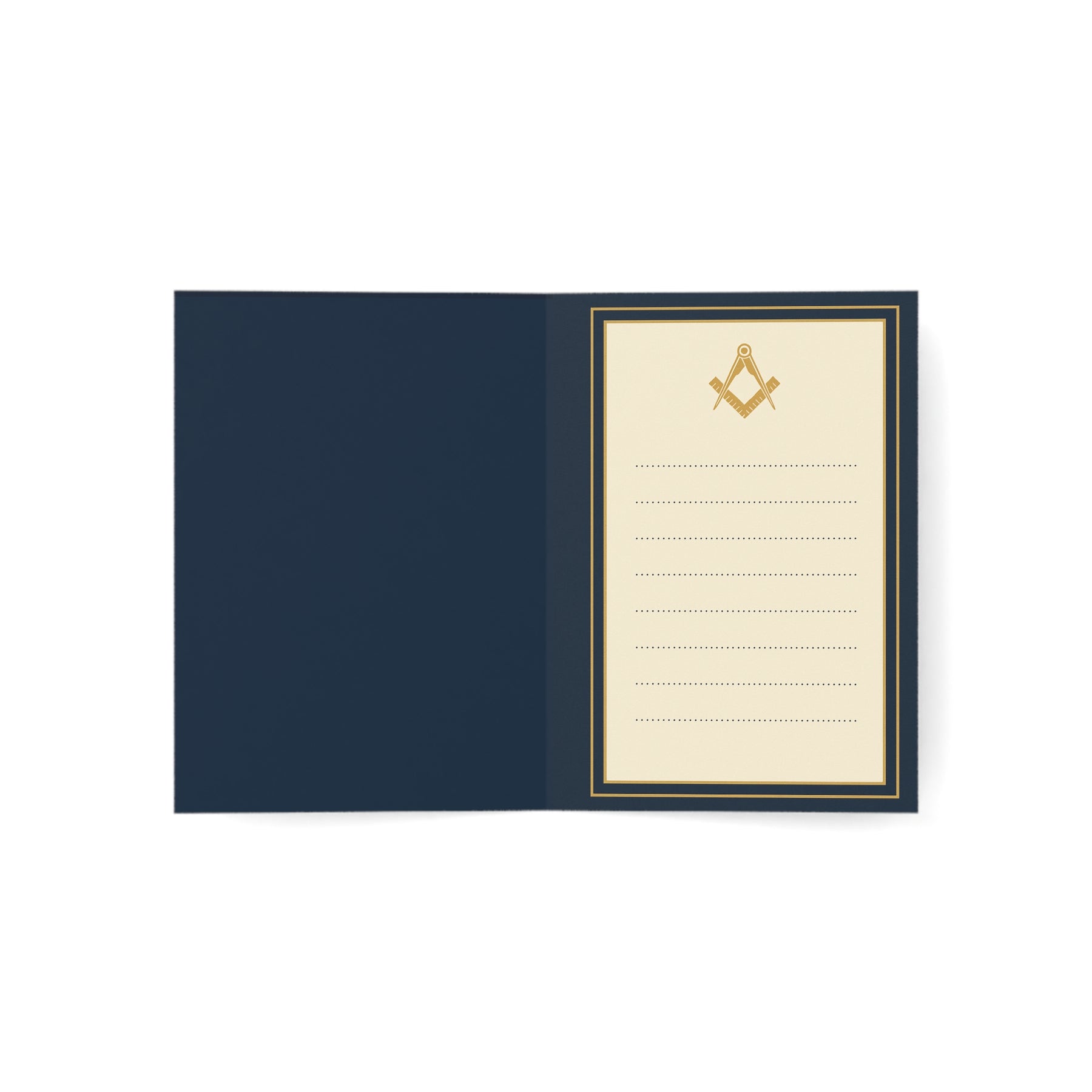 Master Mason Blue Lodge Greeting Card - S&C G with Wreath From The East Tidings of Light - Bricks Masons