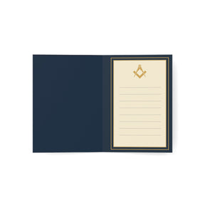 Master Mason Blue Lodge Greeting Card - S&C G with Wreath From The East Tidings of Light - Bricks Masons