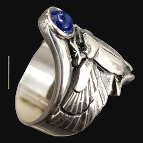 Egyptian Winged Scarab Ring Silver 2.5 cm 12 g Art 636 - Bricks Masons