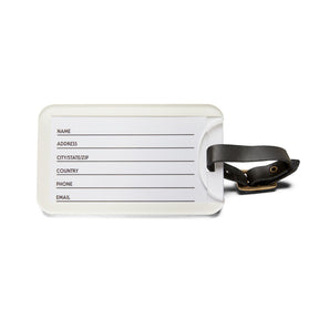 Master Mason Blue Lodge Luggage Tag - USA Flag S&C G With Black Leather Strap - Bricks Masons
