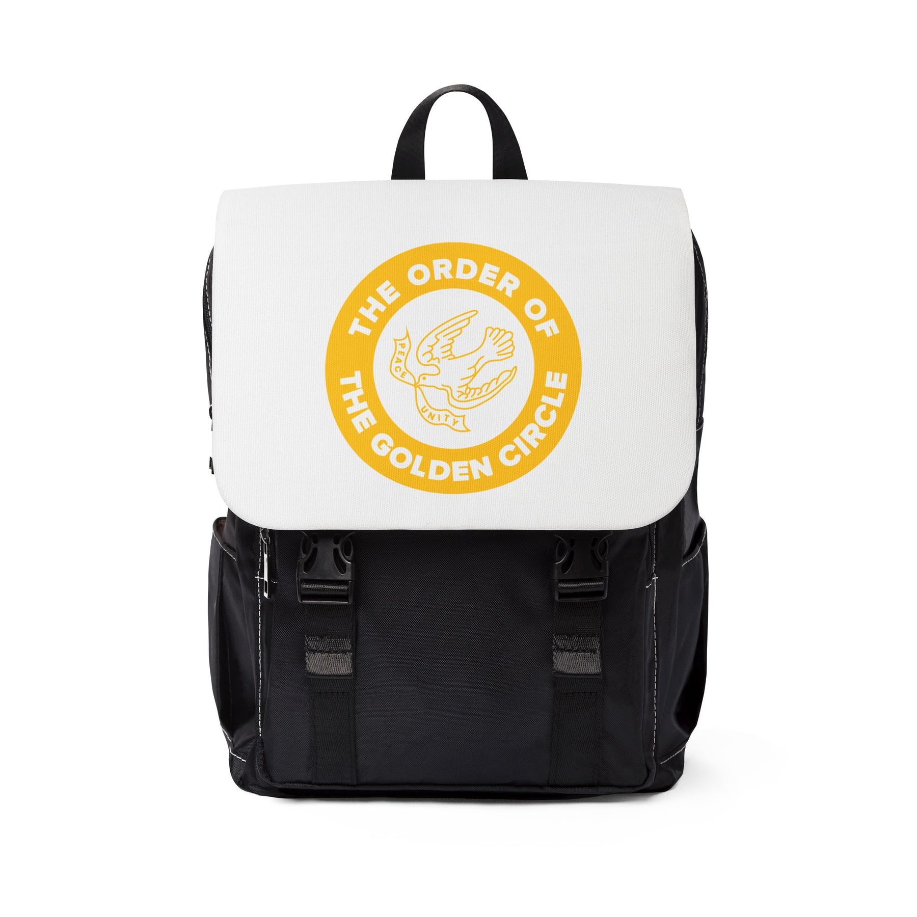 The Order of the Golden Circle Backpack - Gold & White With Multiple Compartments - Bricks Masons