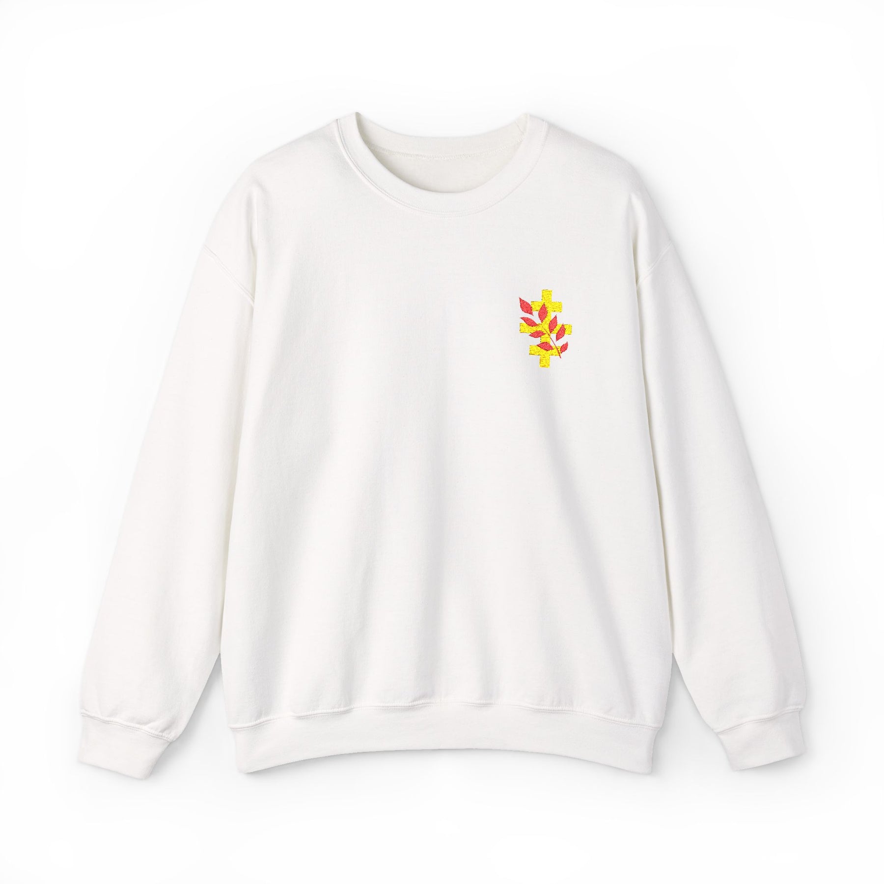 Red Branch of Eri Sweatshirt - Left Chest Embroidered Motif - Bricks Masons