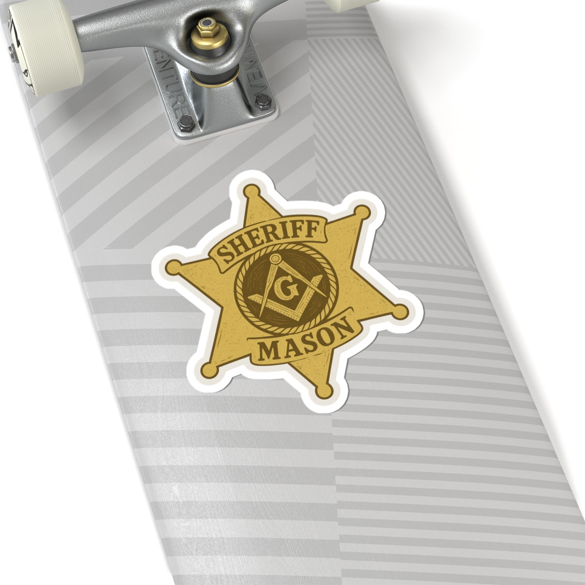 Master Mason Blue Lodge Sticker Decal - Kiss-Cut Sheriff Star - Bricks Masons