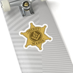 Master Mason Blue Lodge Sticker Decal - Kiss-Cut Sheriff Star - Bricks Masons
