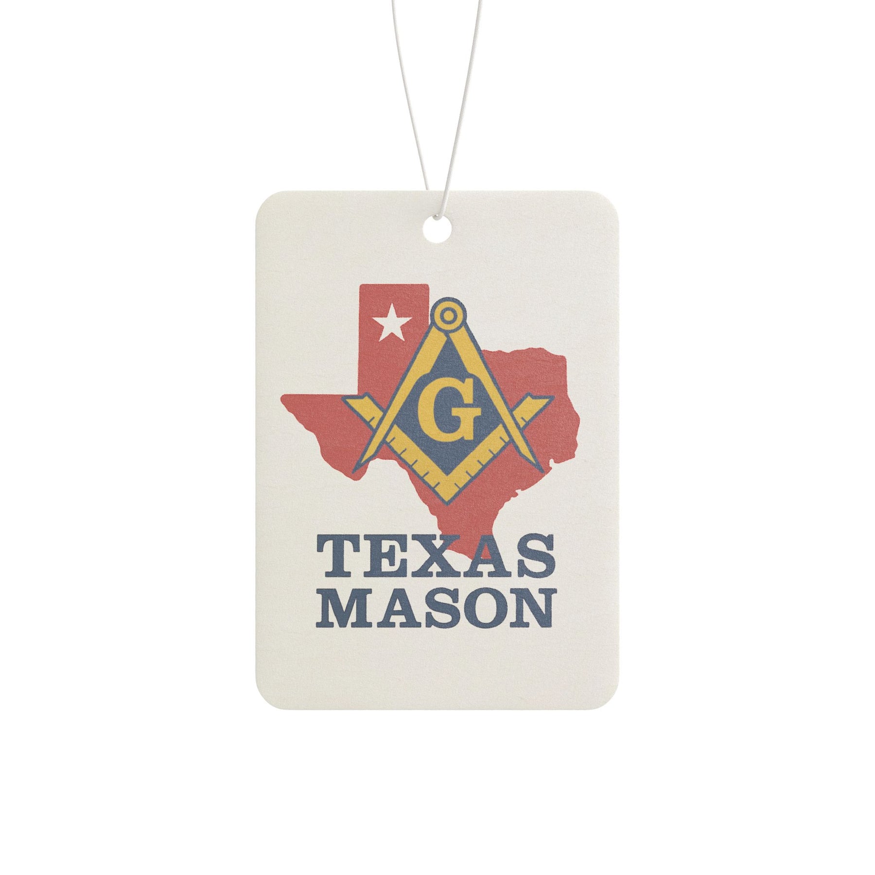 Master Mason Blue Lodge Car Air Freshener - Texas Mason Square & Compass G - Bricks Masons