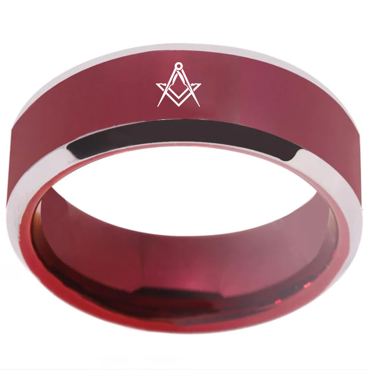 Master Mason Blue Lodge Ring - Red Color