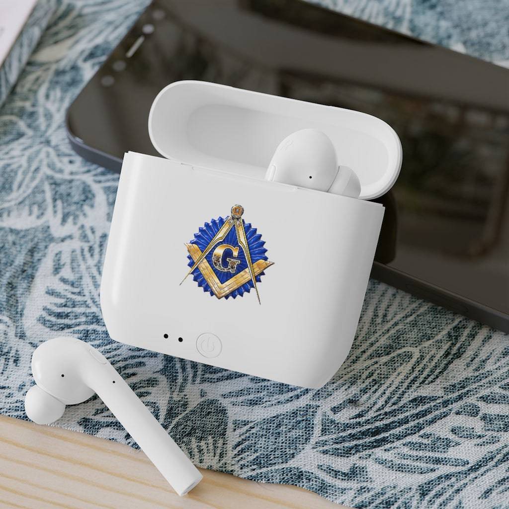 Master Mason Blue Lodge Earbud - Golden Square & Compass G