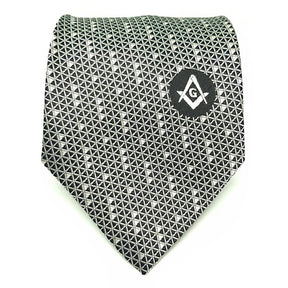 Master Mason Blue Lodge Necktie - Black & White