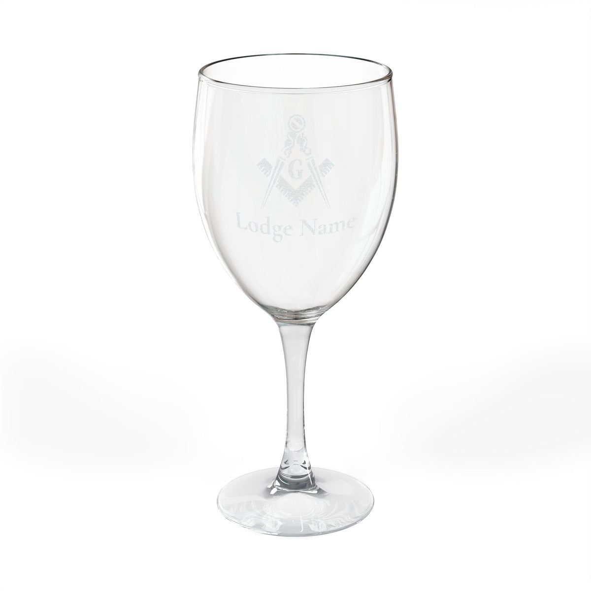 Master Mason Blue Lodge Wine Glass - Square & Compass G with Customization