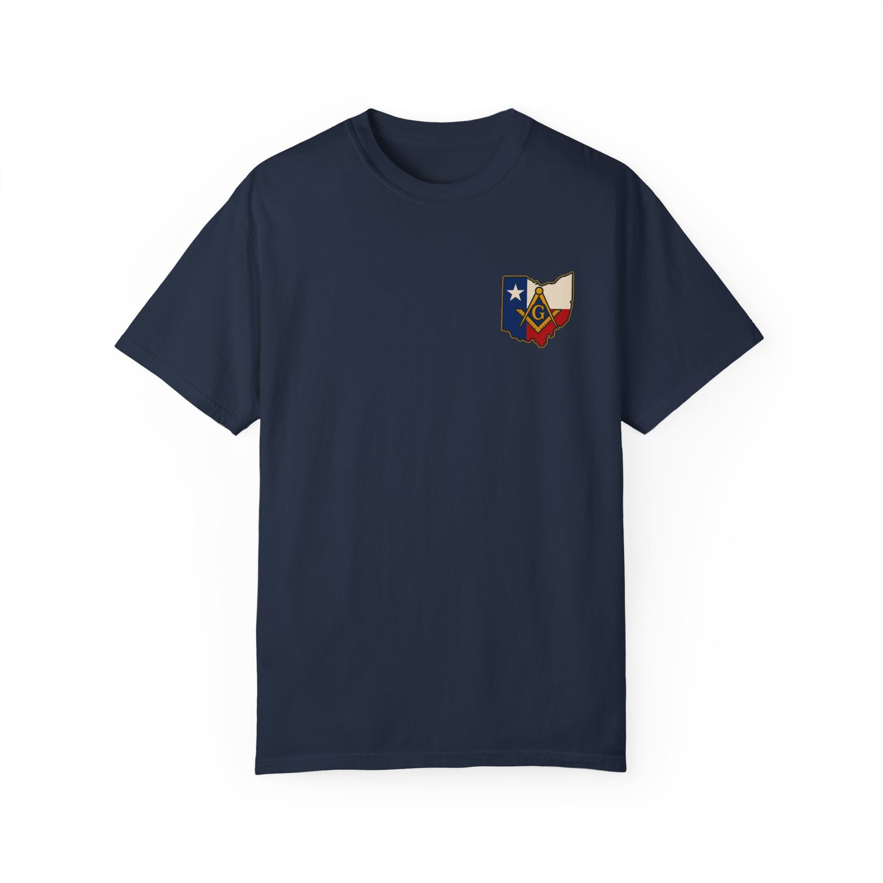 Master Mason Blue Lodge T-Shirt - Garment-Dyed Ohio Mason - Bricks Masons
