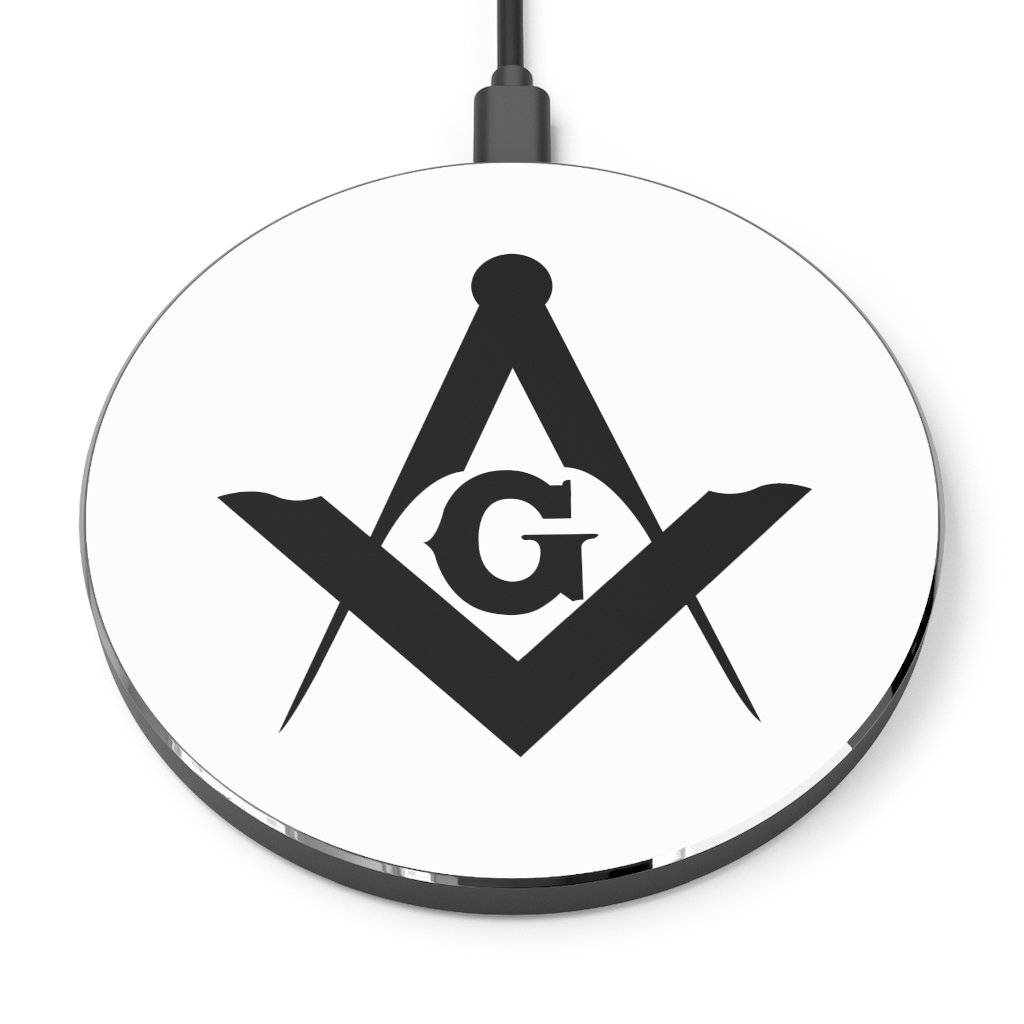 Master Mason Blue Lodge Wireless Charger - White Square & Compass G