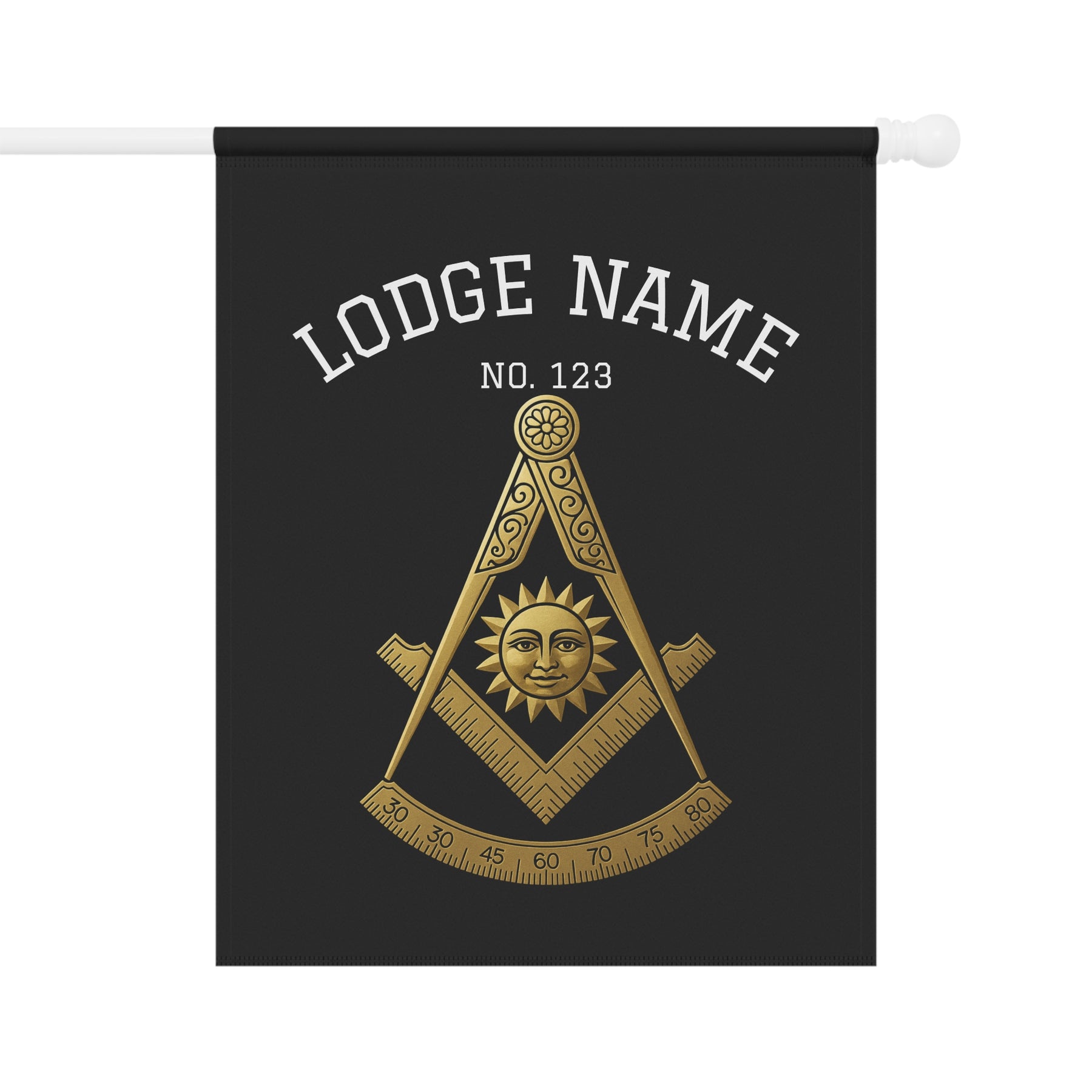 Past Master Blue Lodge Yard Flag - Square & Compass With Personalization - Bricks Masons