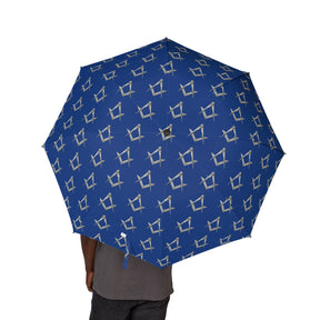 Master Mason Blue Lodge Umbrella - Blue with Silver Square & Compass Emblem - Bricks Masons