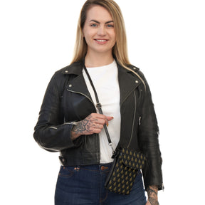 Past Master Blue Lodge Cell Phone Wallet - Microfiber Leather Hands-Free Wallet - Bricks Masons