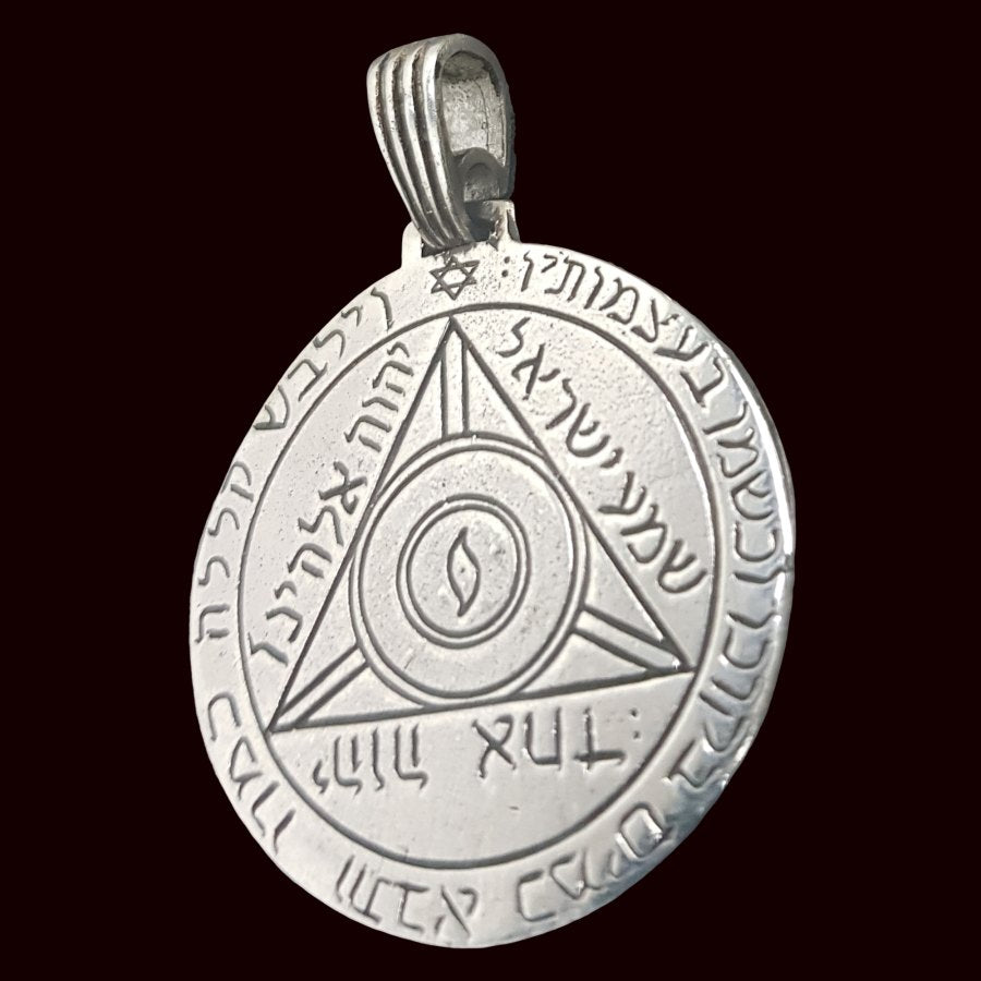 Wiccan Pendant Fourth Pentacle consecrated to Saturn Silver 3 Cm 13 Gr 44 Seals of Solomon Art 793 - Bricks Masons