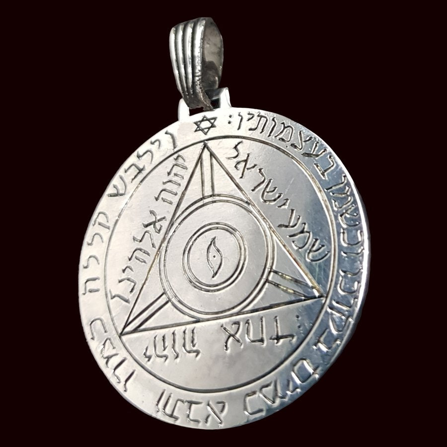 Wiccan Pendant Fourth Pentacle consecrated to Saturn Silver 3 Cm 13 Gr 44 Seals of Solomon Art 793 - Bricks Masons