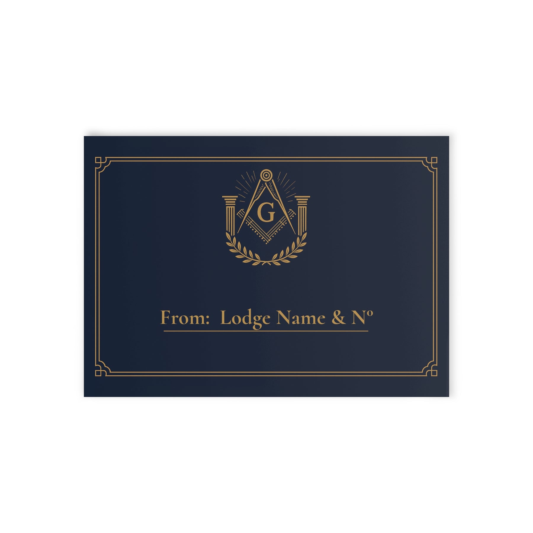 Master Mason Blue Lodge Greeting Card -  (Two-sided print) - Bricks Masons