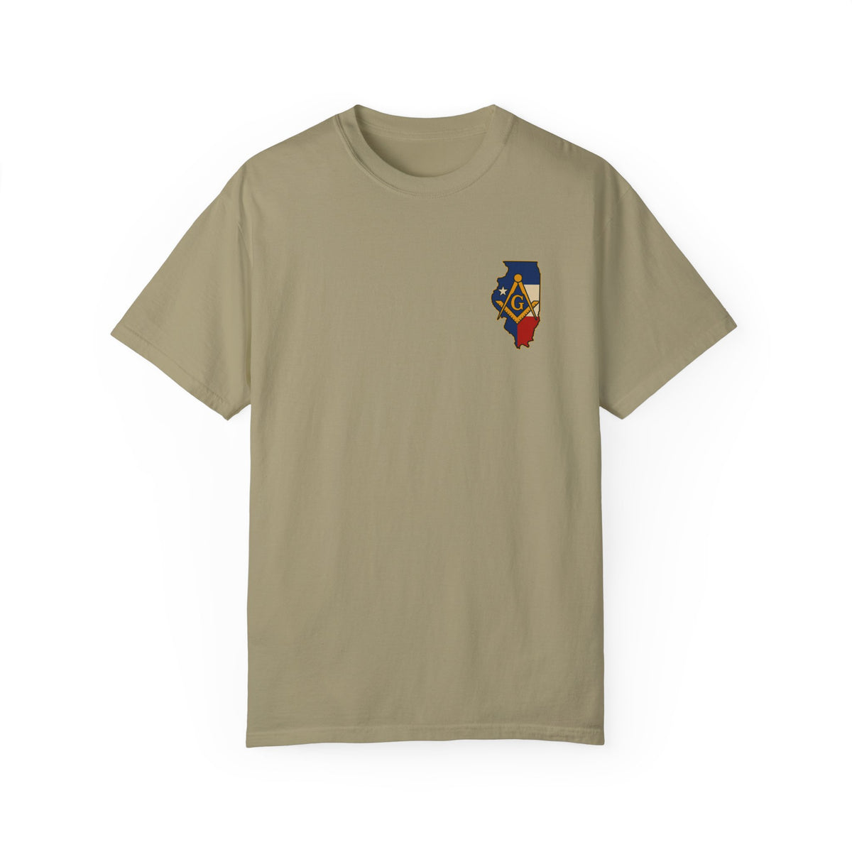 Master Mason Blue Lodge T-Shirt - Garment-Dyed Illinois Mason - Bricks Masons