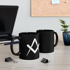 Master Mason Blue Lodge Mug - Black Square & Compass 11oz