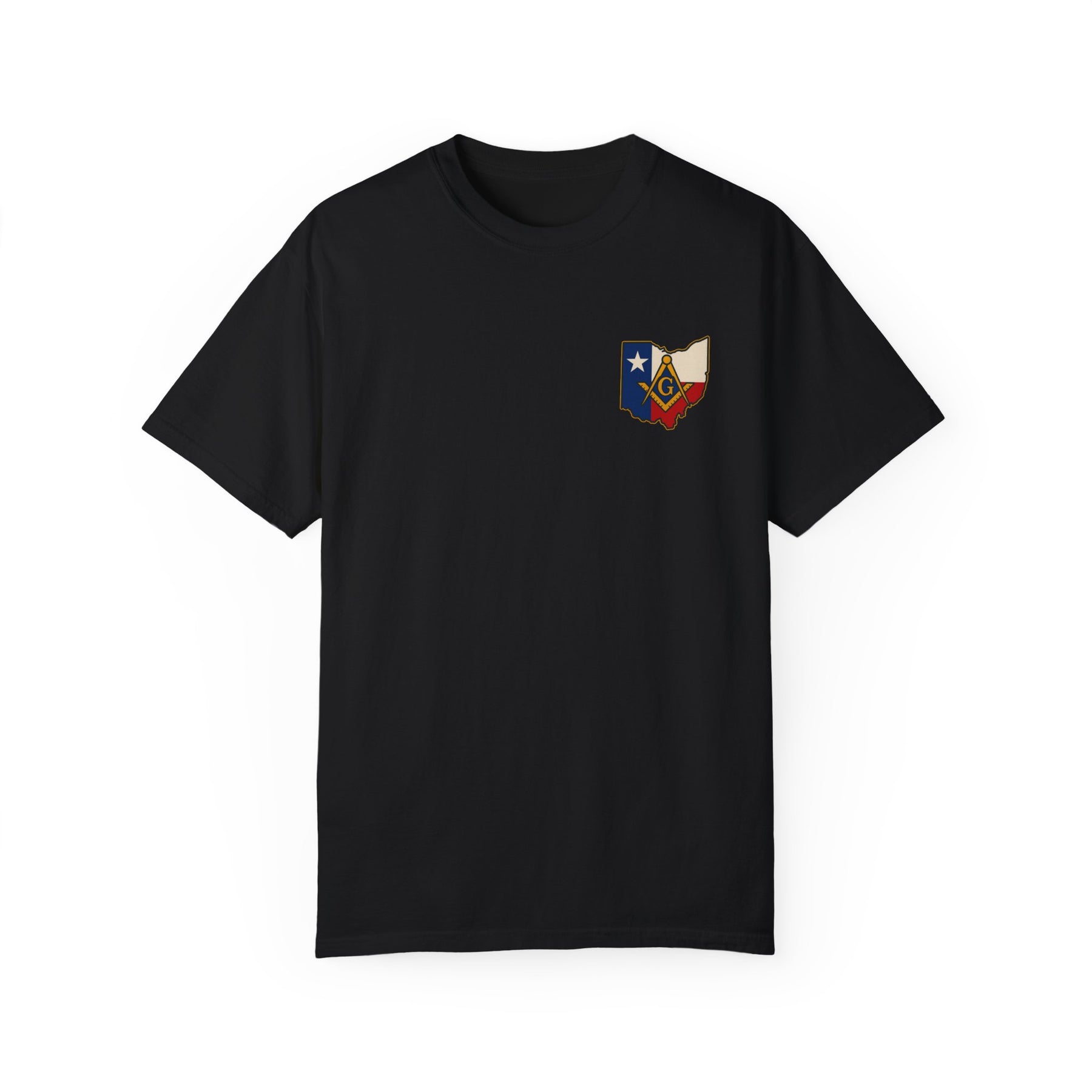 Master Mason Blue Lodge T-Shirt - Garment-Dyed Ohio Mason - Bricks Masons
