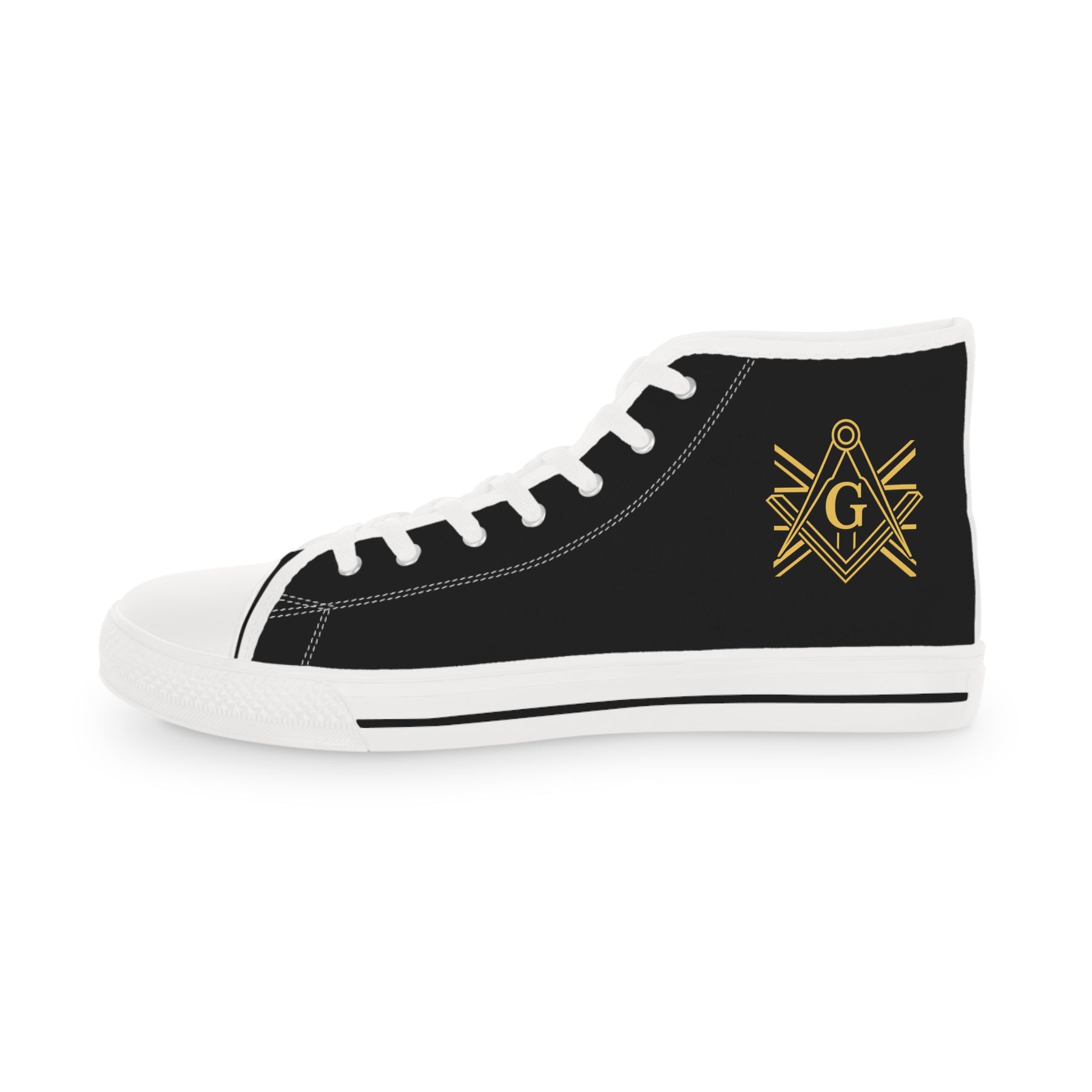 Master Mason Craft Sneaker - High Top Black & White S&C G Gold - Bricks Masons