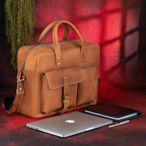 Widows Sons Briefcase - Brown Leather - Bricks Masons