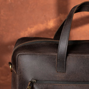 Widows Sons Briefcase - Dark Brown Cow Leather - Bricks Masons