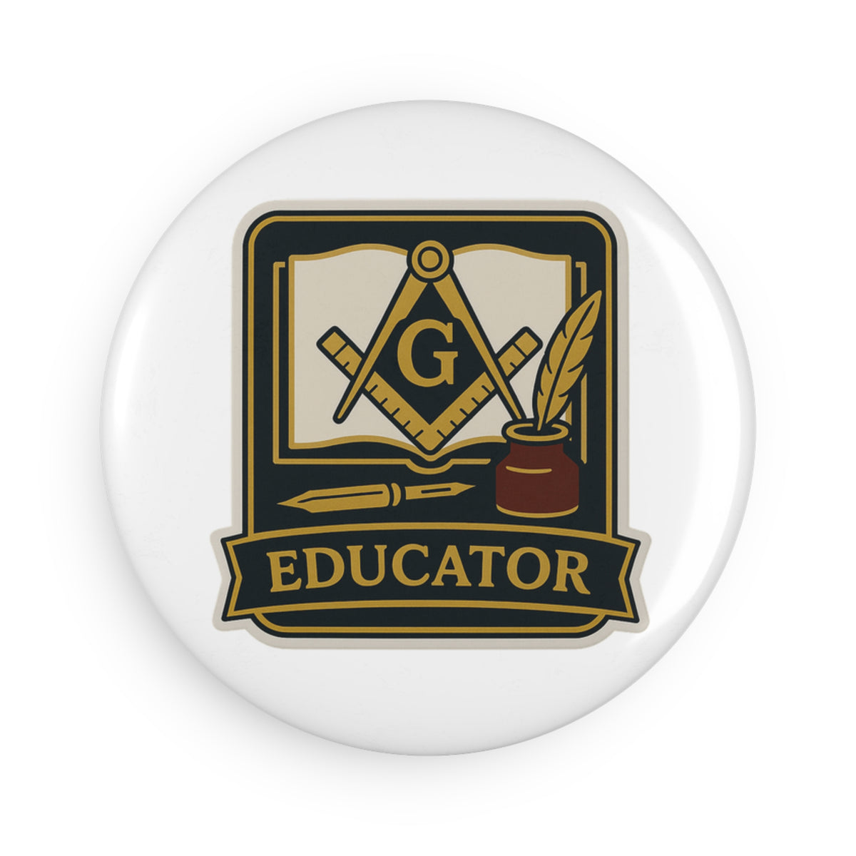 Master Mason Blue Lodge Magnet - Metal Shell With Magnetic Backing. - Bricks Masons