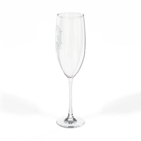 Master Mason Blue Lodge Champagne Flute - Checkered Floor Pillars All-Seeing Eye & Tools - Bricks Masons