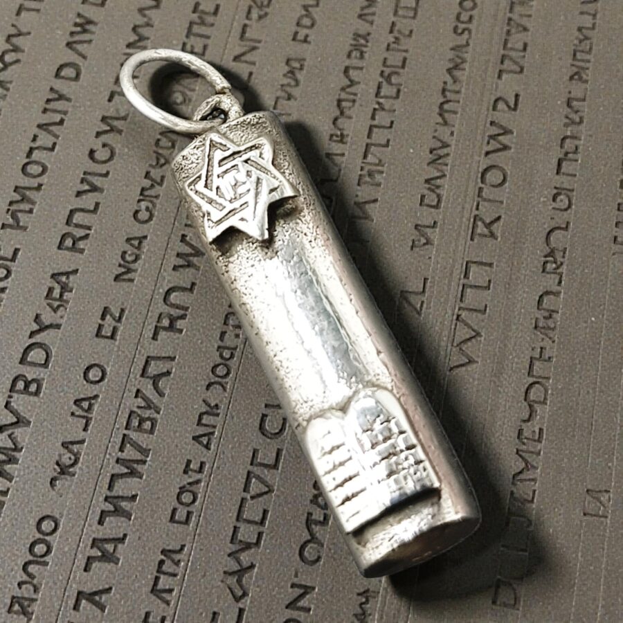 Silver Star of David Cartridge Pendant 2.5 cm 3 g Art 938 - Bricks Masons
