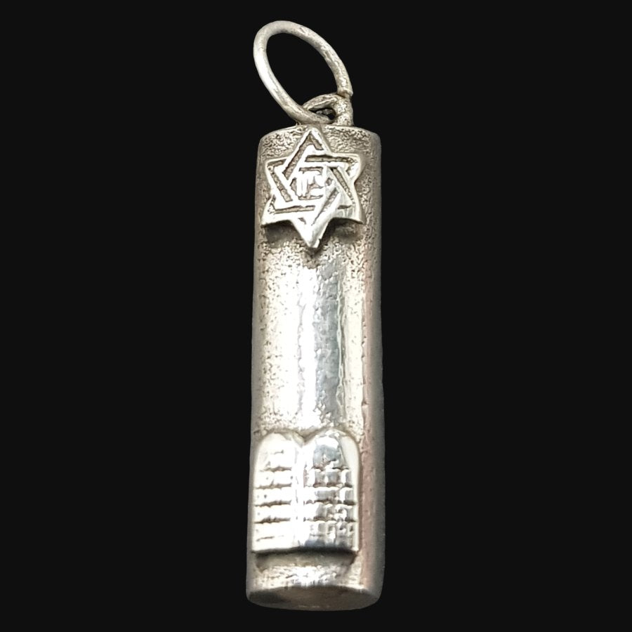 Silver Star of David Cartridge Pendant 2.5 cm 3 g Art 938 - Bricks Masons