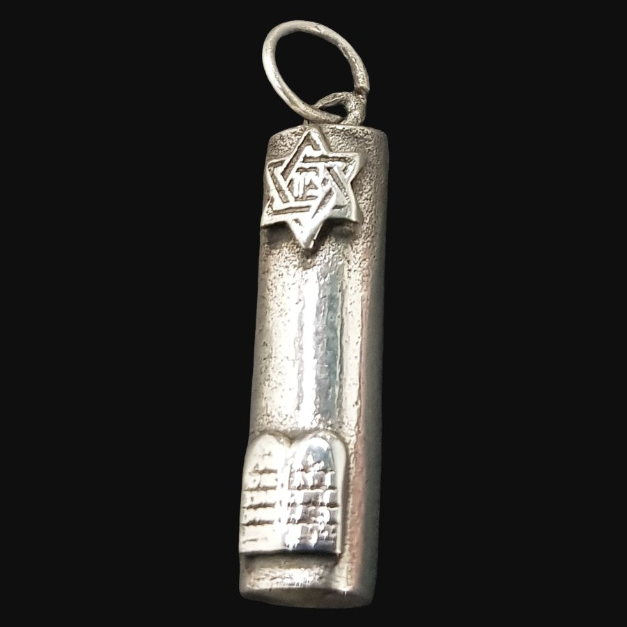Silver Star of David Cartridge Pendant 2.5 cm 3 g Art 938 - Bricks Masons