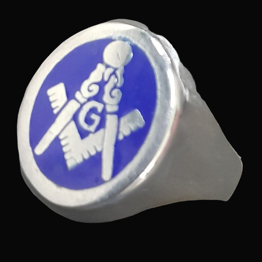 Masonic Master Degree Ring in Silver 1.6 x 1.2 cm 8 g Art 968 - Bricks Masons