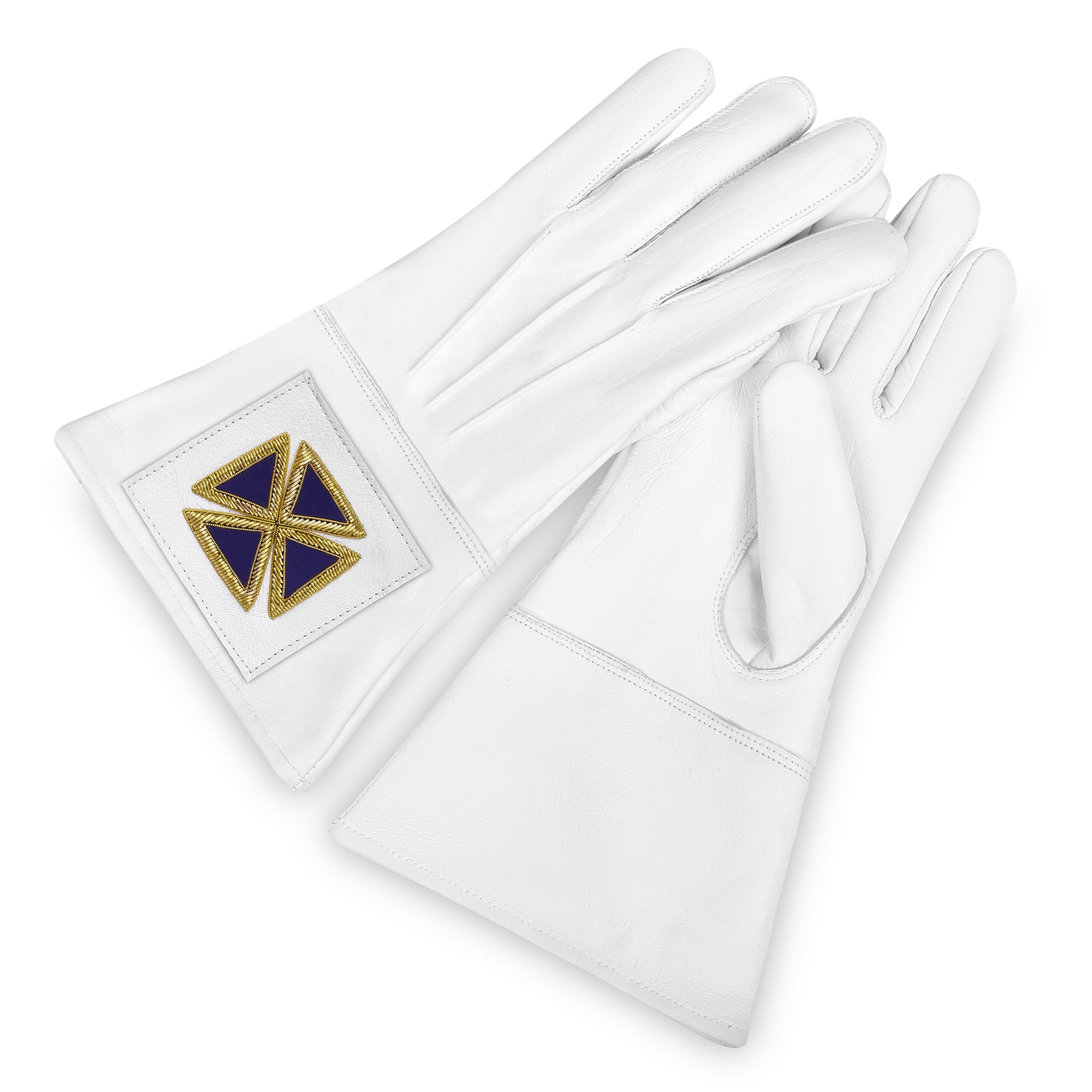 Past Grand Commander Knights Templar Gauntlet - Leather Machine Embroidery - Bricks Masons