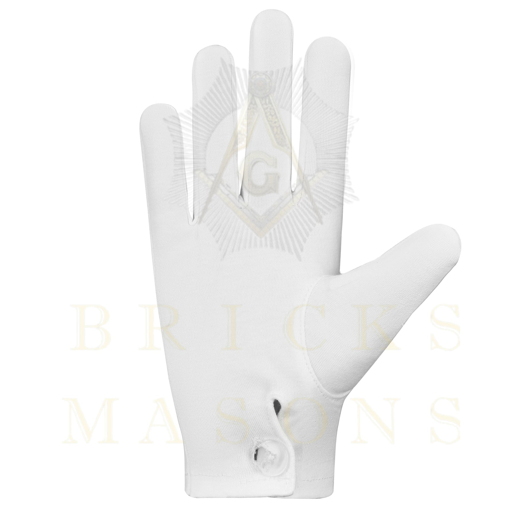Grand Council Gloves - White Cotton With Purple Patch - Bricks Masons