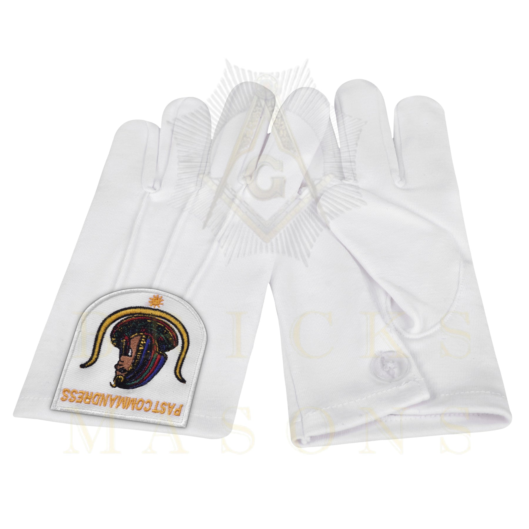 Past Commandress DOI Gloves - White Cotton - Bricks Masons