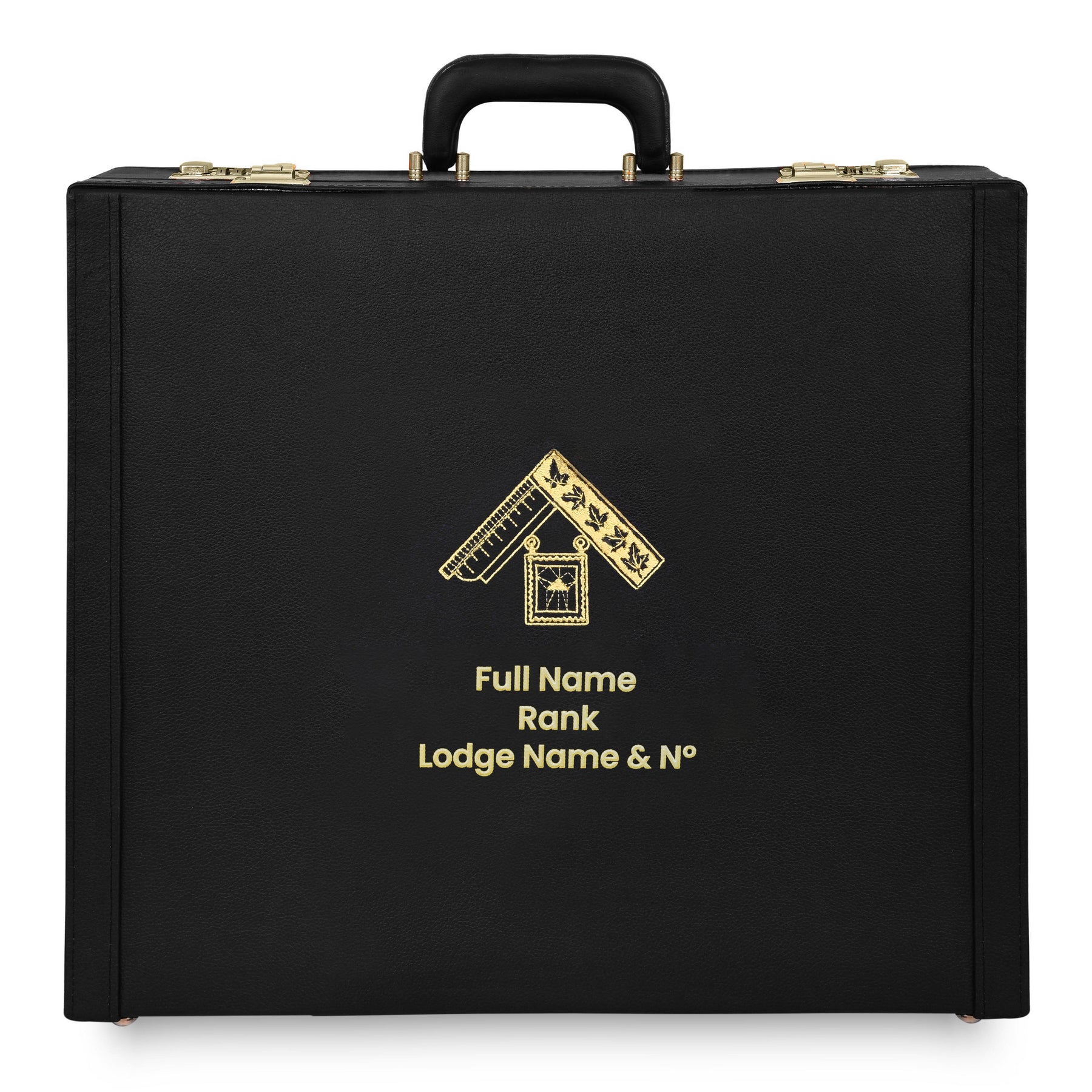 Past Master Craft English Regulation Apron Case - Gold Hand Embroidery Personalization Various Sizes & Materials - Bricks Masons