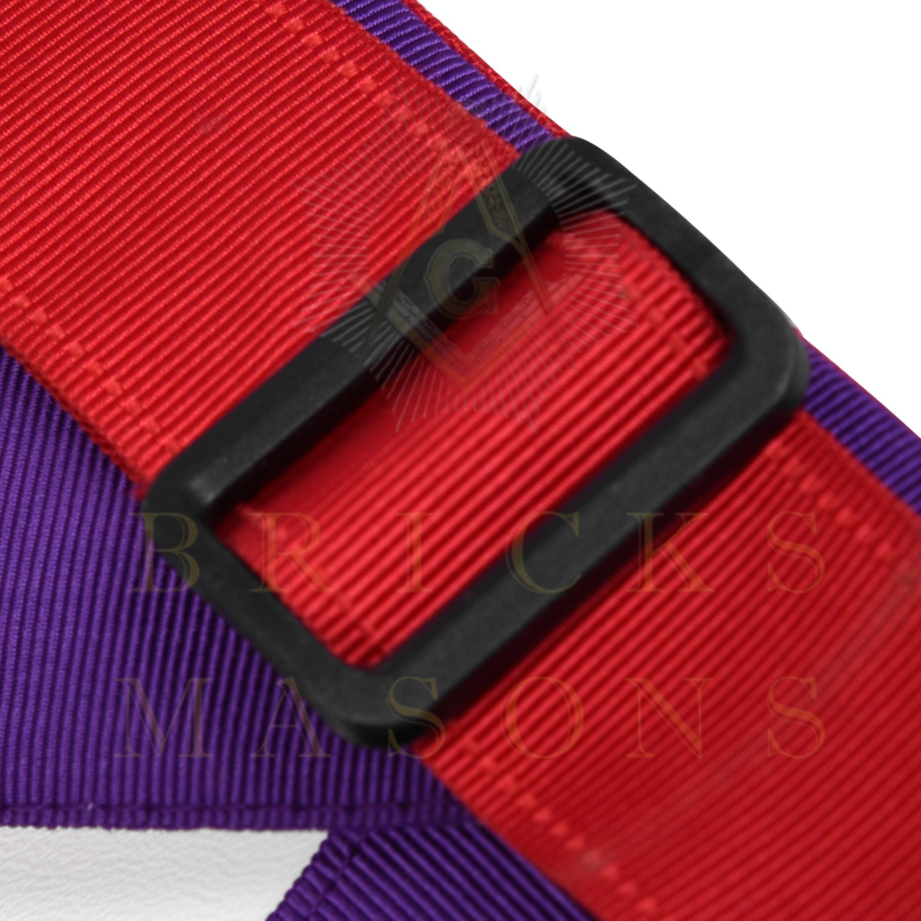 Royal Arch Chapter & Council Apron - Reversible Double-Sided Purple & Red Ribbon - Bricks Masons