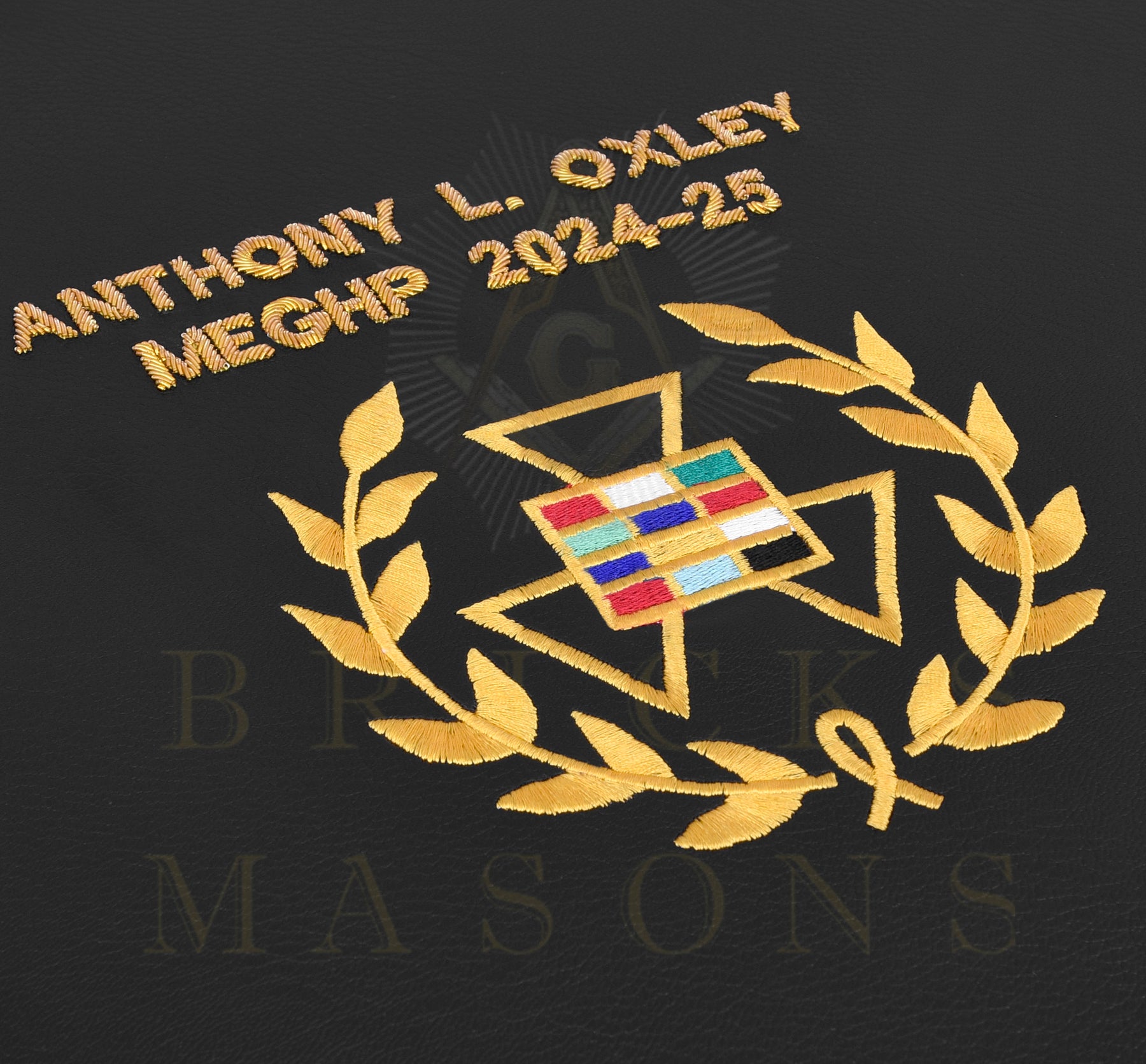 Past Grand High Priest Royal Arch Chapter Apron Case - Gold Machine Embroidery With Red Interior Various Sizes - Bricks Masons