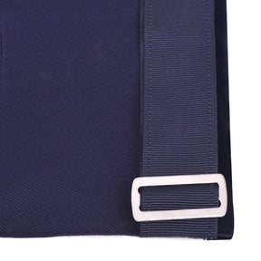 Past Master Blue Lodge Apron - Navy Velvet Borders & Silver Bullion Hand Embroidery - Bricks Masons