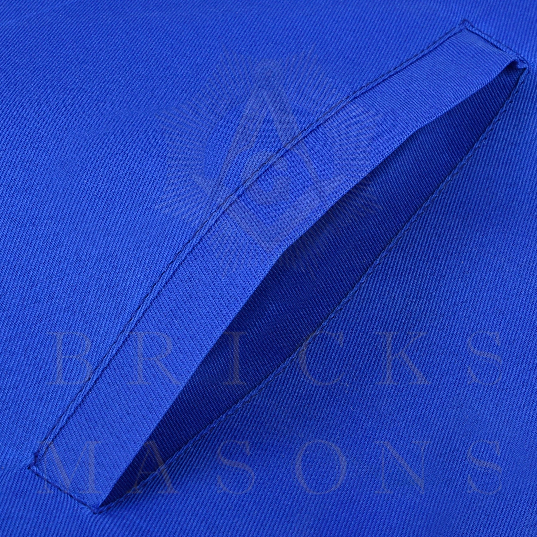 Senior Deacon Blue Lodge Officer Apron - Blue Ribbon With Machine Embroidery Customizable Flap - Bricks Masons