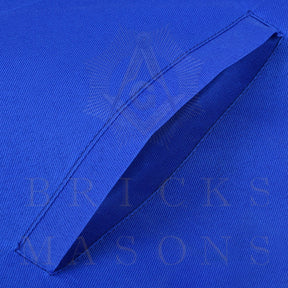 Junior Deacon Blue Lodge Officer Apron - Blue Ribbon With Machine Embroidery Customizable Flap - Bricks Masons