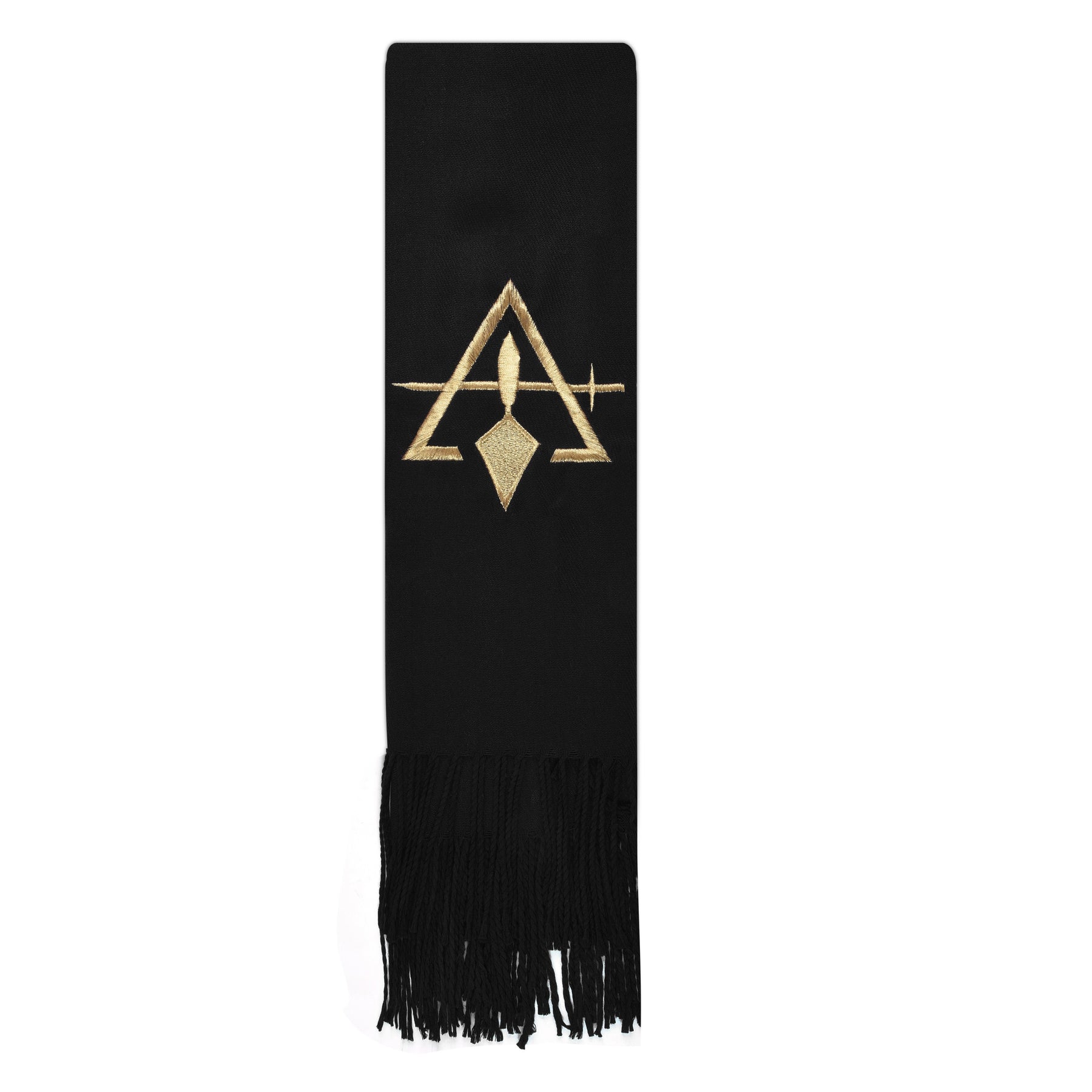 Council Scarf - Black Embroidery Cashmere - Bricks Masons