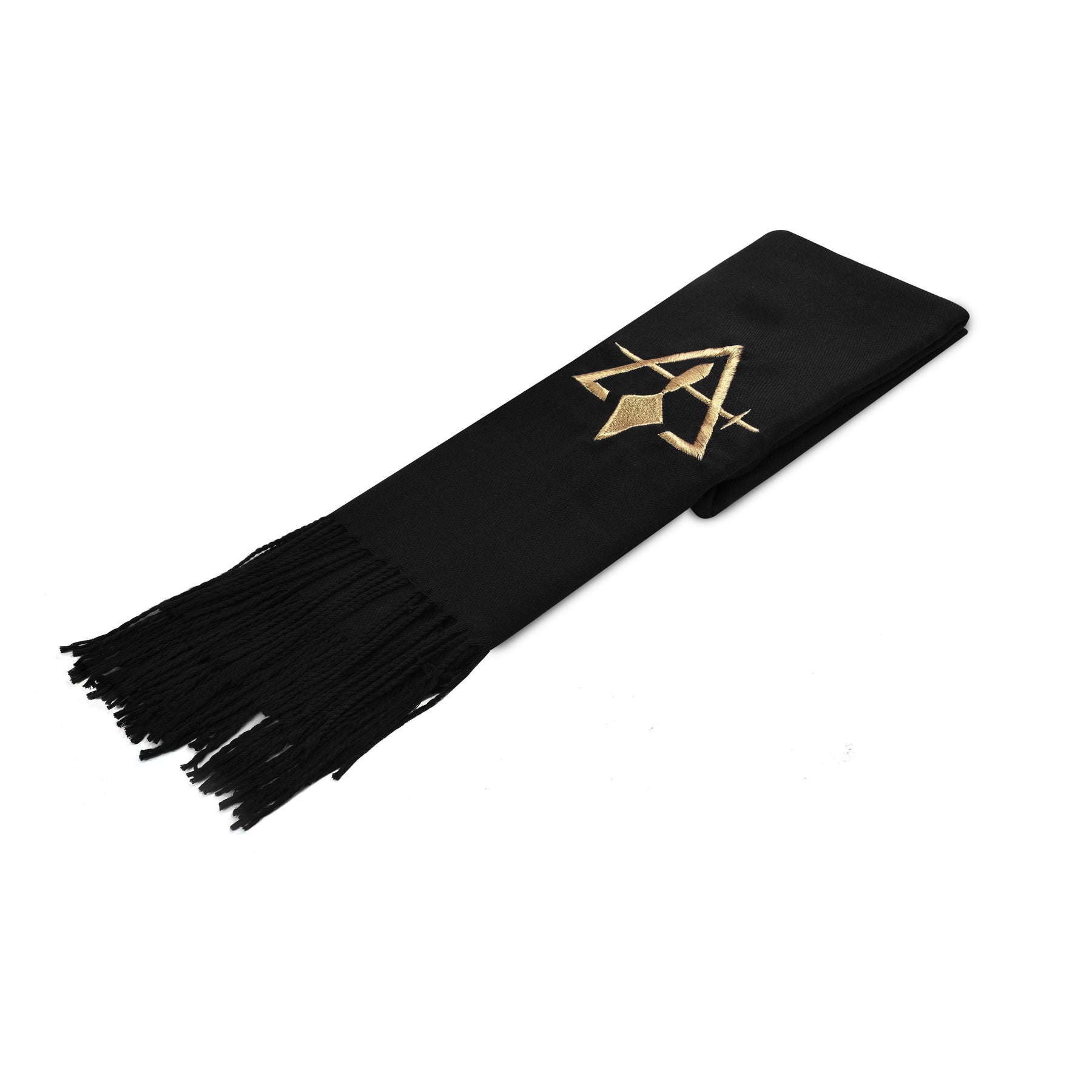 Council Scarf - Black Embroidery Cashmere - Bricks Masons