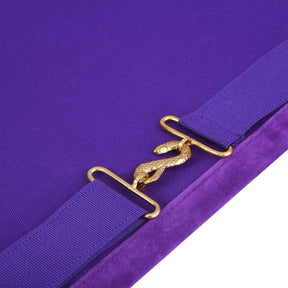 Grand Master Blue Lodge Apron - Purple Velvet With Yellow Fringe & Tassels