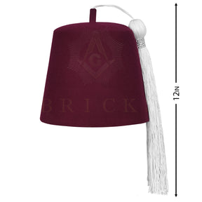 Universal Fez Hat - Maroon Wool With Various Tassel Colors - Bricks Masons