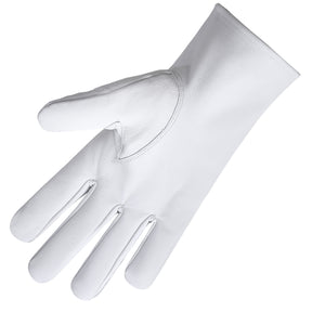 Knights Templar Commandery Glove - White Leather With Black Patch - Bricks Masons