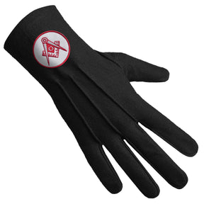 Master Mason Blue Lodge Glove - Black Cotton - Bricks Masons